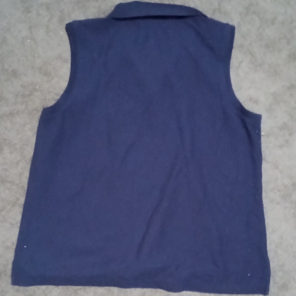 L.L. Bean Bundle Yellow and Navy Sleeveless Polo Tank Tops - Picture 3 of 6
